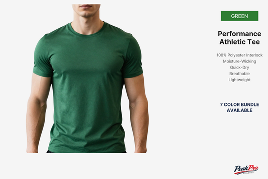 Peak Pro Athletics Men’s Performance Polyester T-Shirt
* Lightweight 100% Polyester Athletic Tee
* Quick Dry Performance Gym T-Shirt for Men
* Breathable Moisture-Wicking Polyester Shirt
